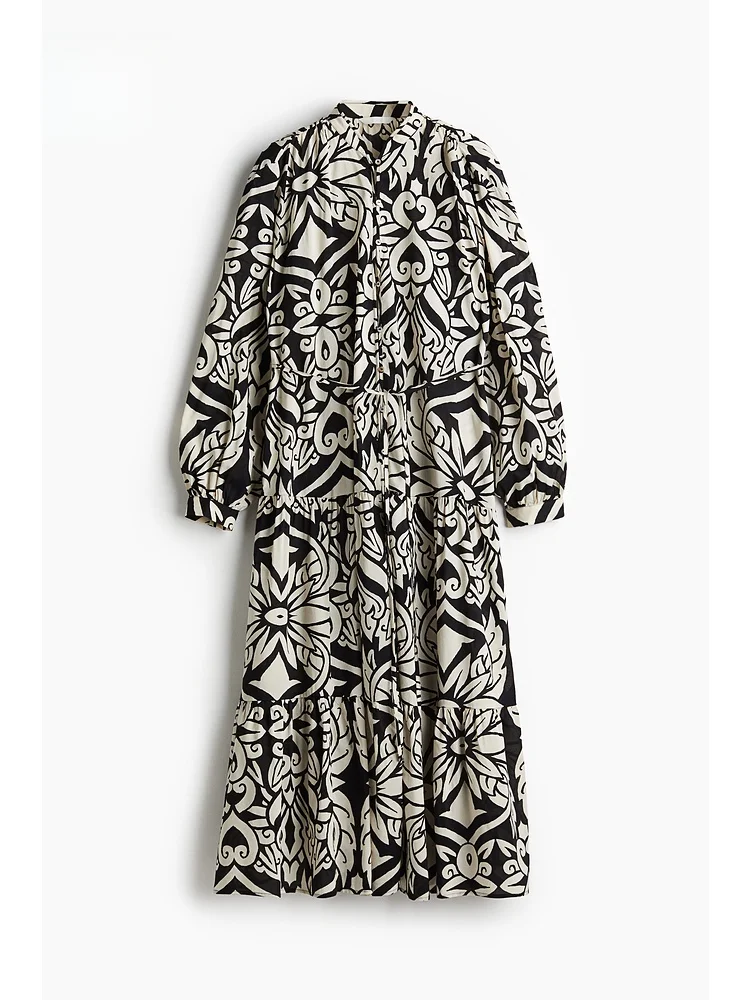 เสื้อผ้าผู้หญิง H&M ลายดอกไม้ แขนยาว สไตล์ลำลอง แบบเลเยอร์ โอเชียน ดร. เอล แลนเทิร์น แขนยาว ผ้าผสมวิสโคสและคอตตอน