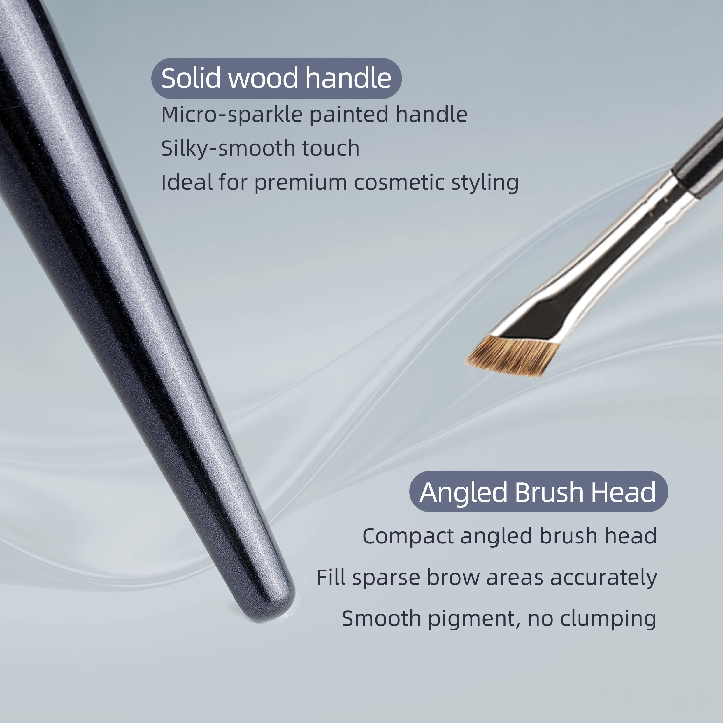 Large Angled Eyebrow Brush, Natural Animal Hair Brow Makeup Brush, Precise Defining Eye Cosmetic Brush, Galaxy Series
