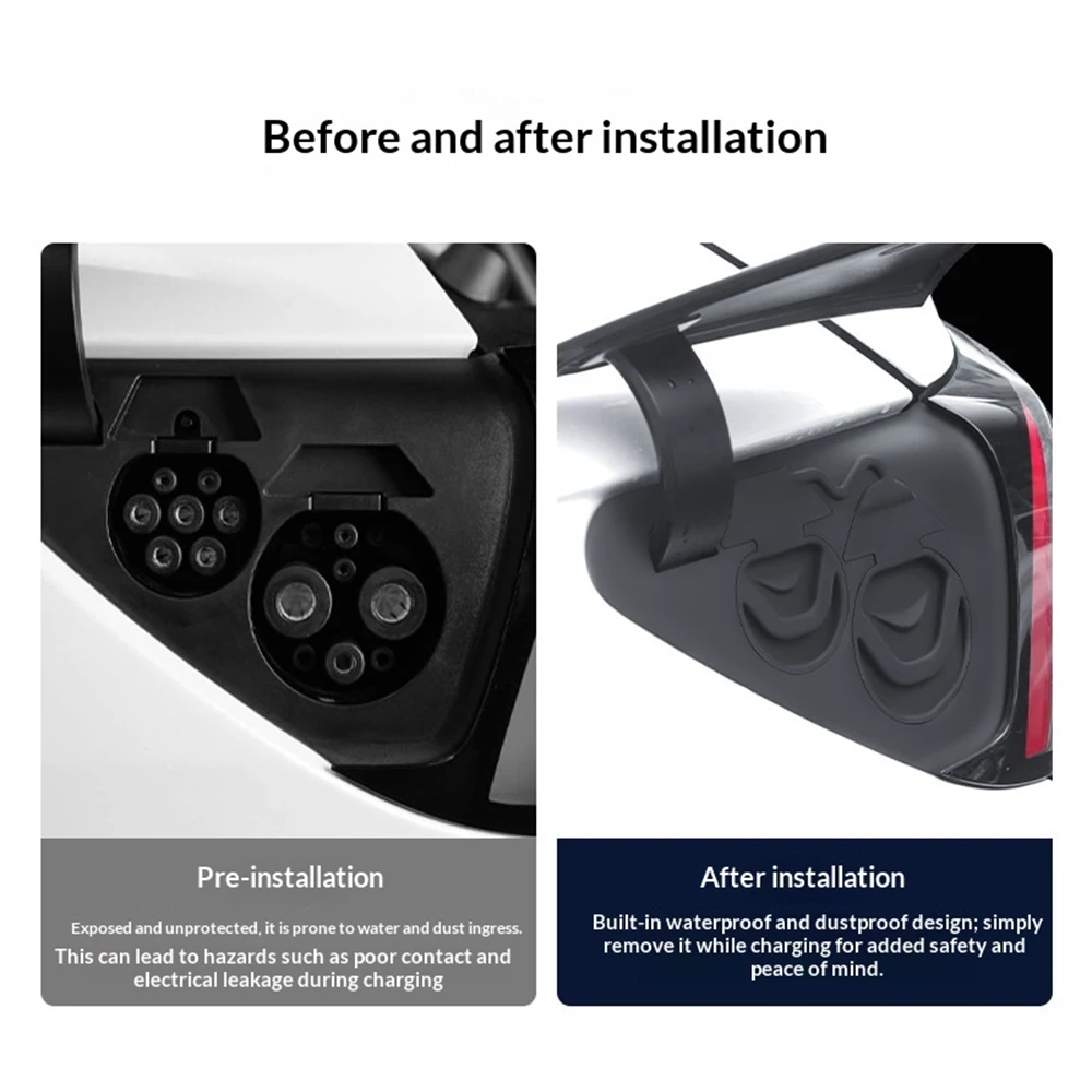 1PCS Waterproof Charging Port Cover for Tesla Model 3 Highland Model Y Juniper YL Silicone Charger Plug Protector Pad Fittings view 6