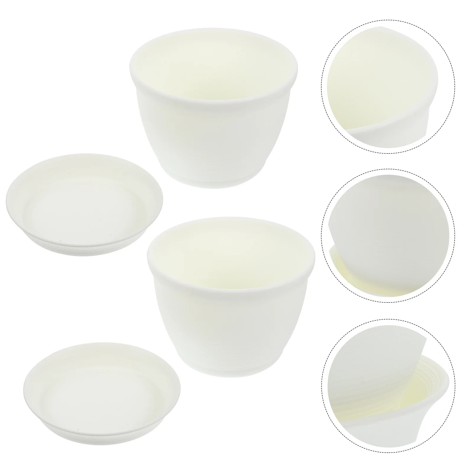 

2 set Heavy Duty Plastic Flower Pots With Saucer For Garden Balcony Nursery Plants Breathable Planters For Succulents Mint Home