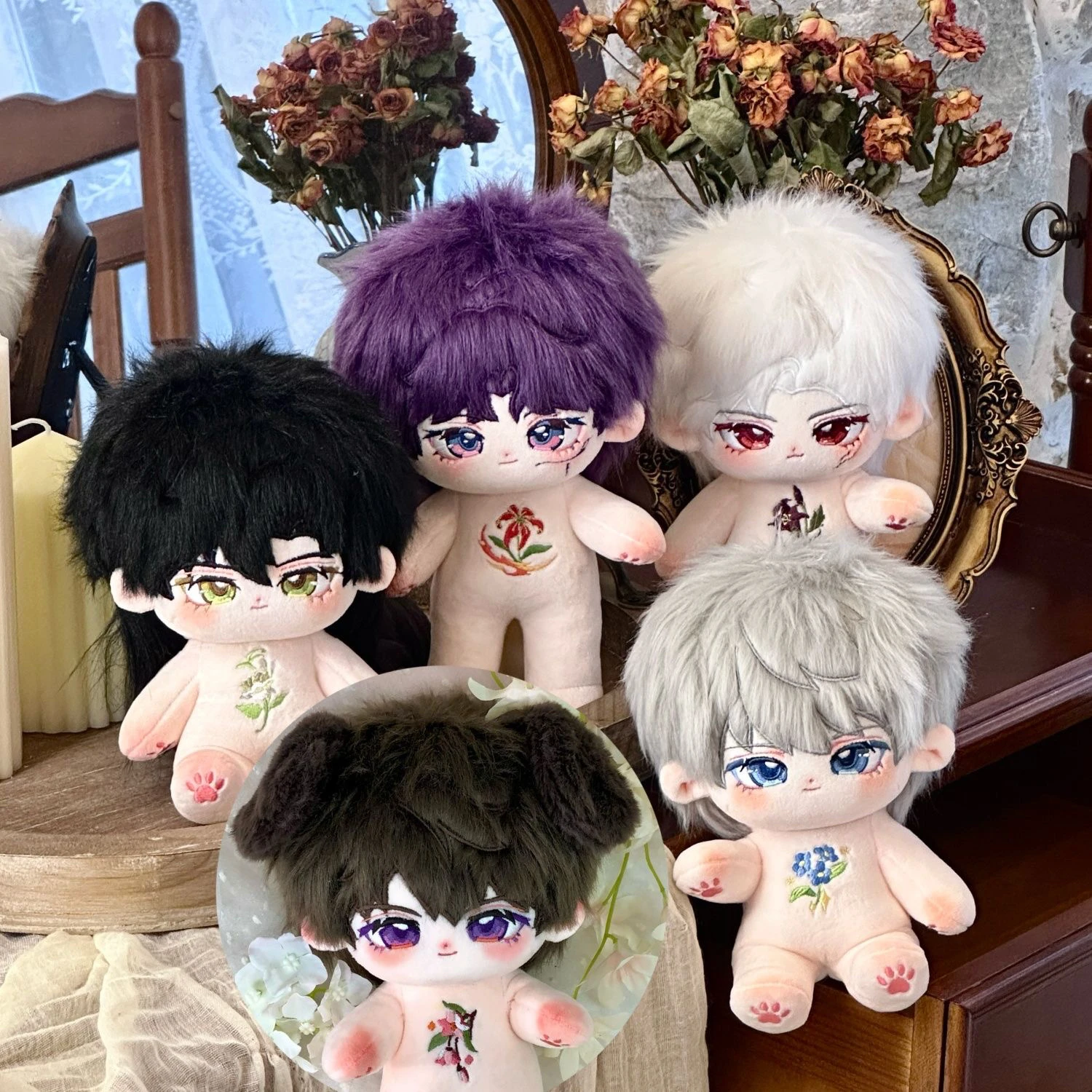 Love and Deepspace Original Vorverkauf 20 cm weiche Plüschpuppe Complex Eyes süße nackte Puppe Zayne Rafayel Aster Sylus Caleb Anime Geschenk