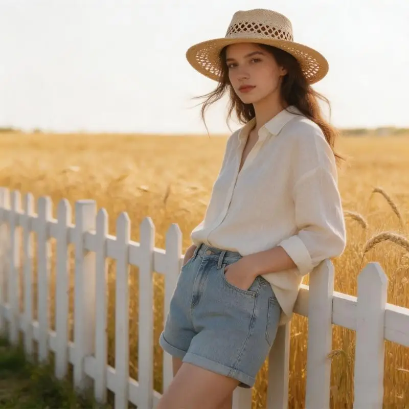 Unisex Straw Hat with Breathable Texture for Holiday Wear and Photos Y166