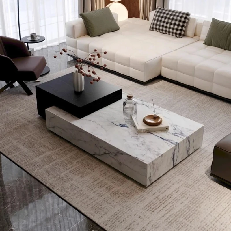 

Мраморный журнальный столик для гостиной, новый итальянский свет, роскошная большая квартира, элитный креативный современный простой натуральный роскошный камень
