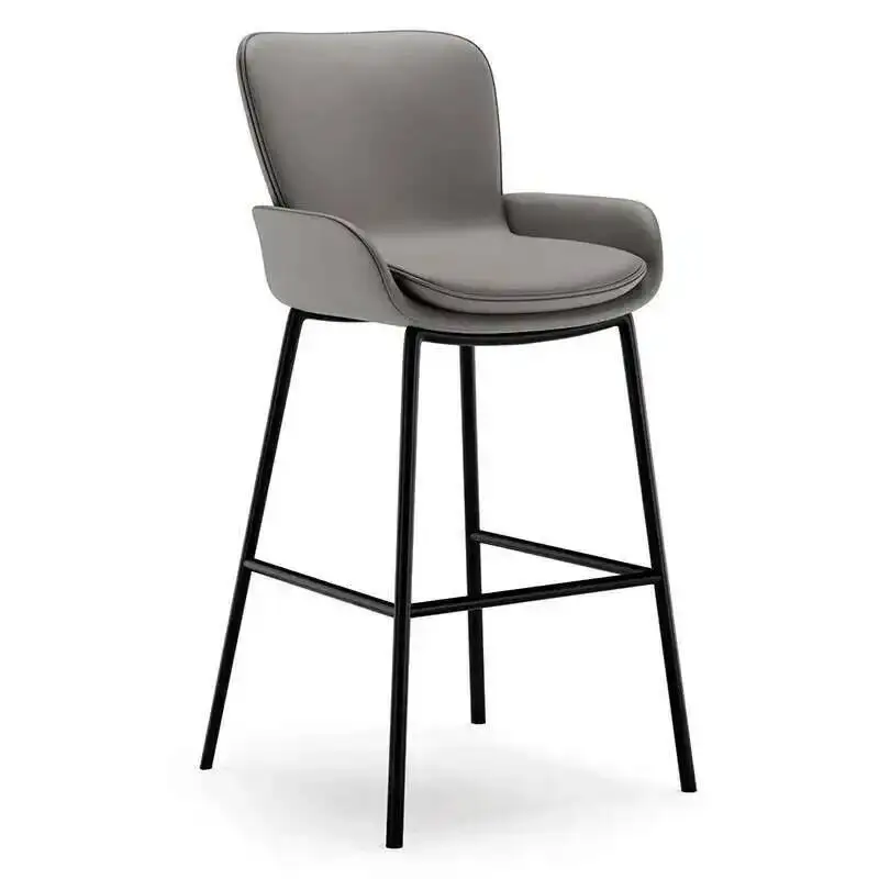 Sillas de Bar Ergonómicas de Cuero para Fiestas, Sillas Altas Elegantes de Lujo para Isla de Cocina, Sillas de Bar Gabello de Hierro para Comedor, Muebles de Bar Altos para Cocina