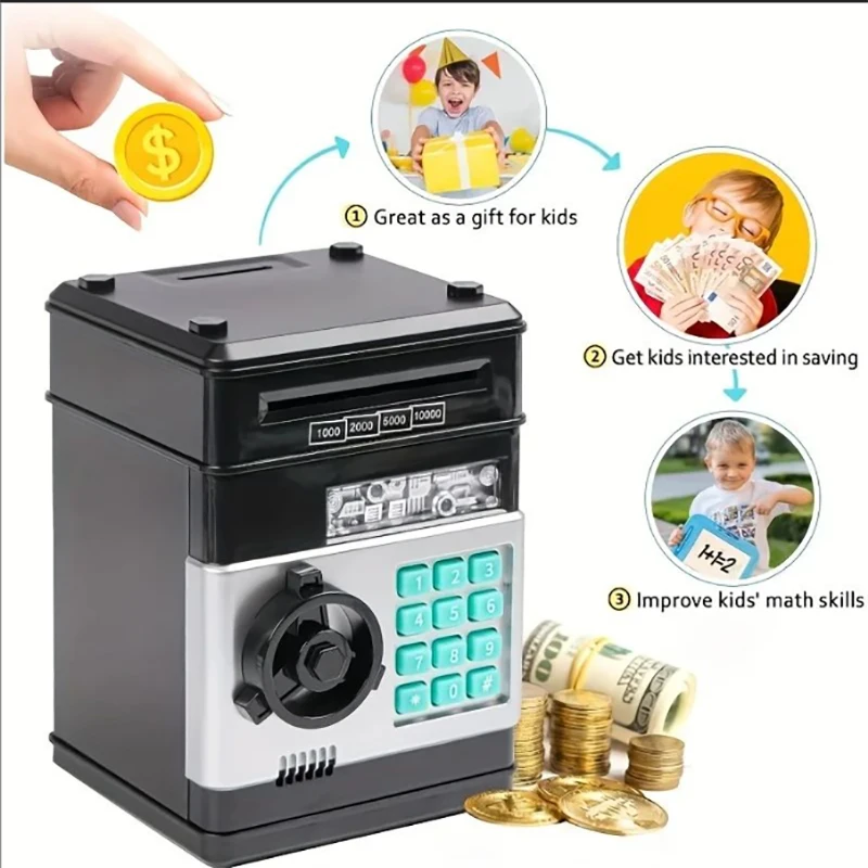 Electroic Piggy Bank Mini Password Safe Box Coins Cash Saving Children Money Boxes ATM Machine Boy Girl Birthday Christmas Gift