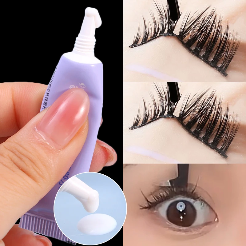 Quick Dry Adhesive Eyelashes Extension Glues with Tweezers Invisible Eyelash Makeup Long Lasting Eyelash Glue Clear Lash Glue