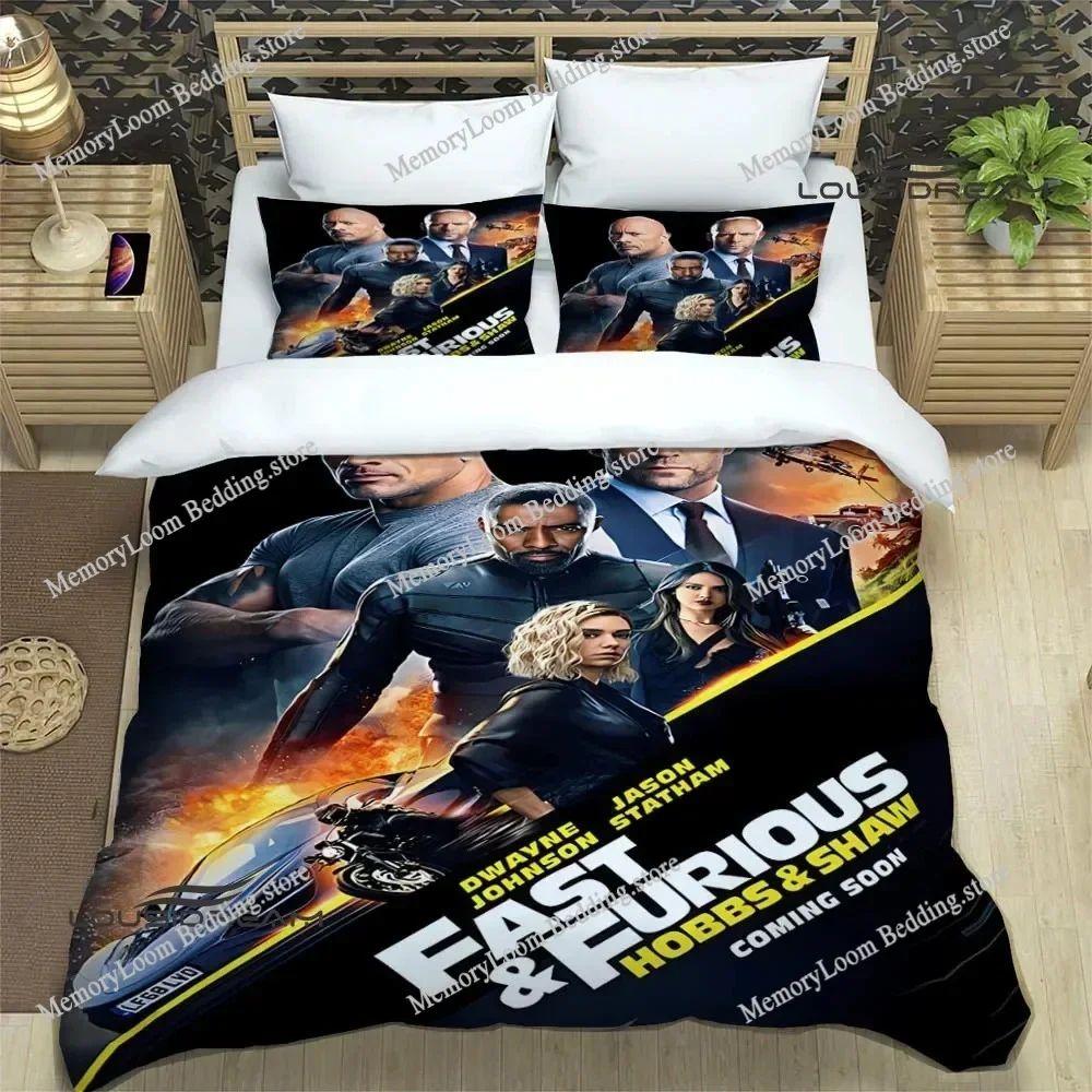 TV Drama Popular Fast & Furious Bedding Set Single/Twin/Queen Size Duvet Cover 3D Print Soft Bed Sheet Set Adult Bedroom Decor