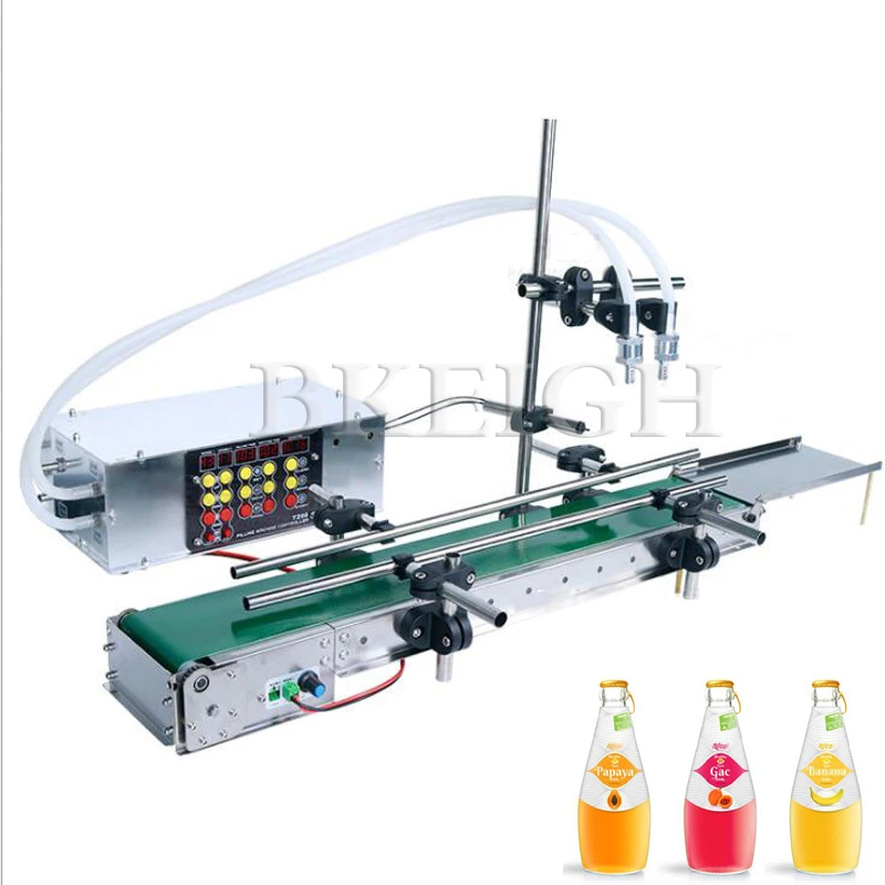 

Double Head Liquid Filling Machine Small Bottle Beverage Fruit Juice Perfume Essential Oil Filling Machine Belt Conveyor