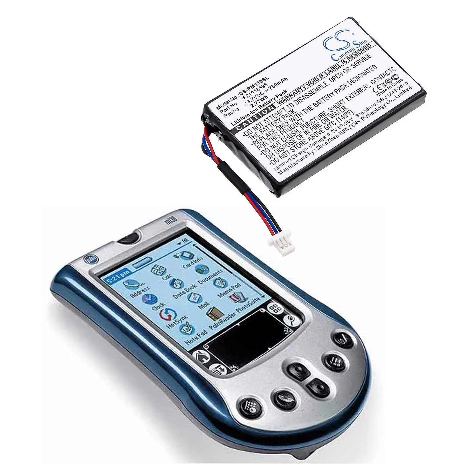

3.7V 750mAh PDA, Pocket PC Battery F21918595 for Palm M130 M135 +TOOL