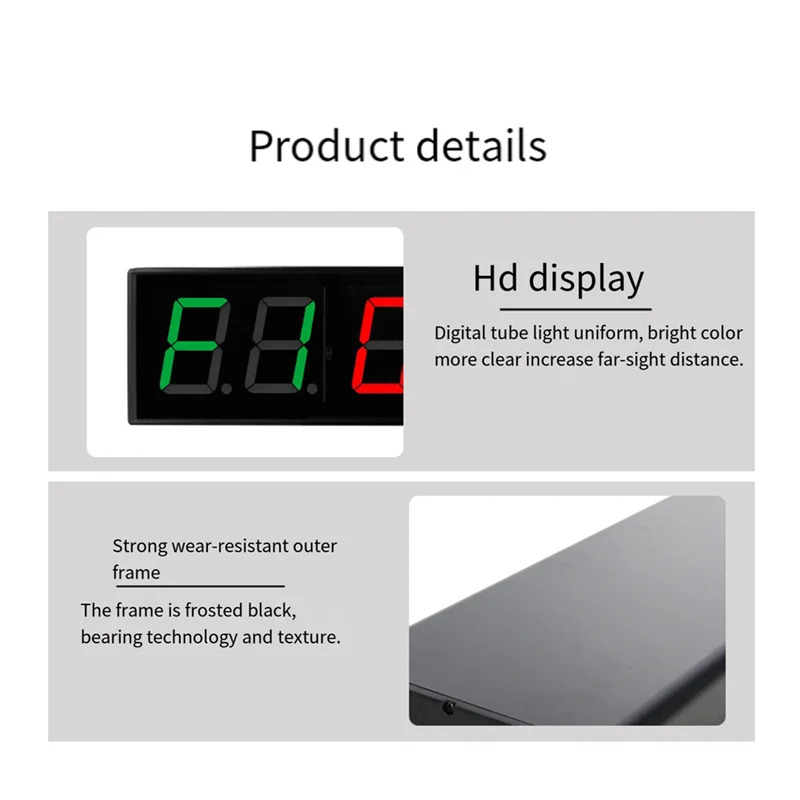 BAAG-экран Таймер для спортзала 1,5-дюймовые цифры Таймер обратного отсчета/вверга Боксерский цикл Интервальные часы Секундомер Фитнес-тренировки Простота в использовании ЕС