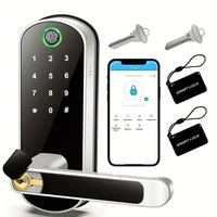 Tuya Smart Fingerprint Door Lock App Remote Control Keyless WIFI Digital Touchscreen Lock NFC with 2 IC Cards IP68 Waterproof