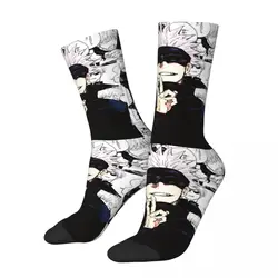 Winter Warm Crazy Design Women Men Gojo Satoru Collage Manga Socks Jujutsu Kaisen Anime Sweat Absorbing Middle Tube Socks