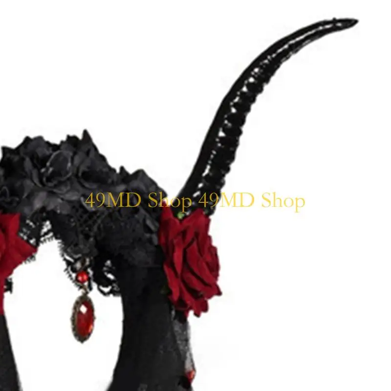 49md-羊の角ハロウィン帽子ゴシック悪魔カチューシャ悪魔コスプレかぶと