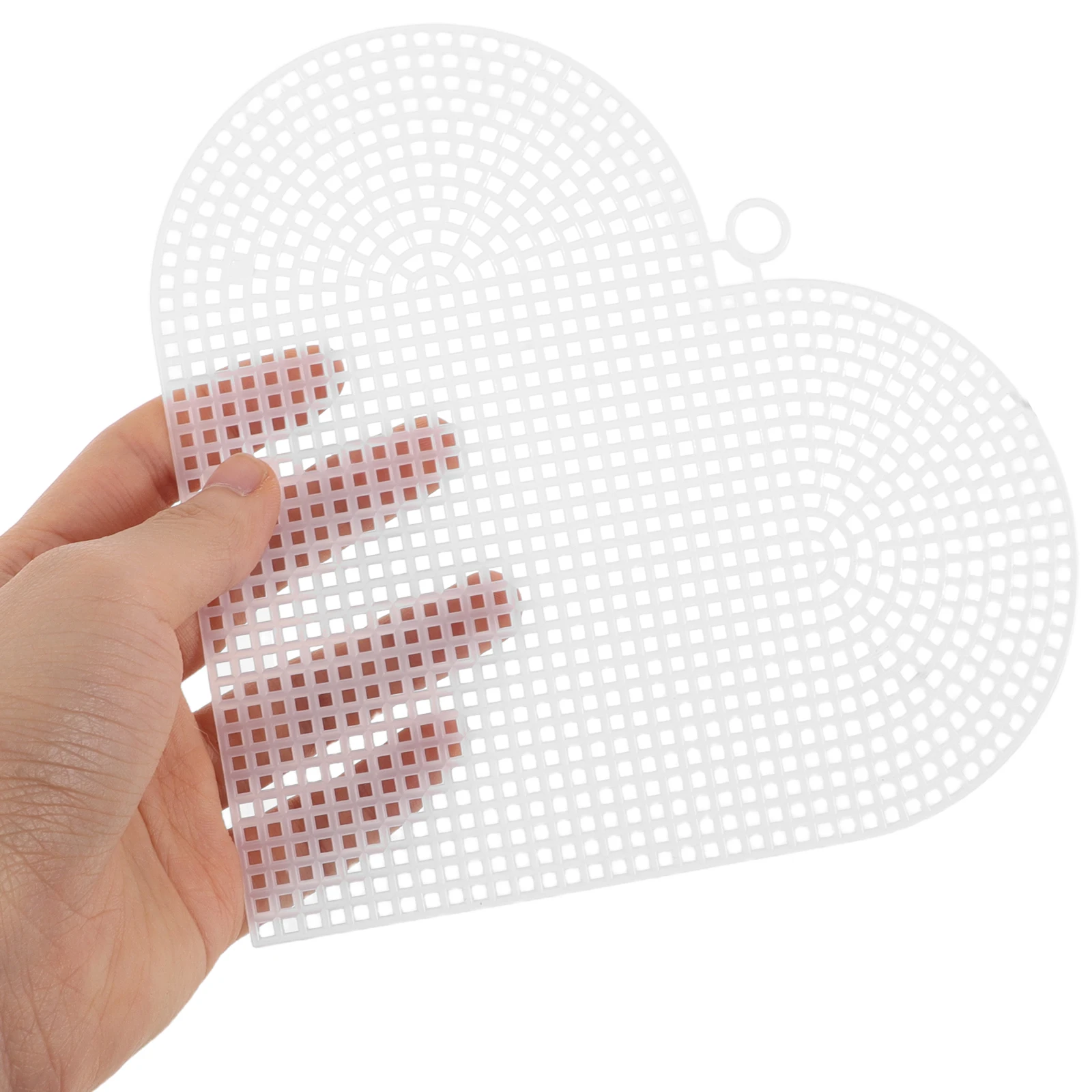 

6Pcs Heart Shaped Plastic Mesh Canvas Sheets Clear Flexible Craft Mesh for Crochet Embroidery Bag Making Accessories