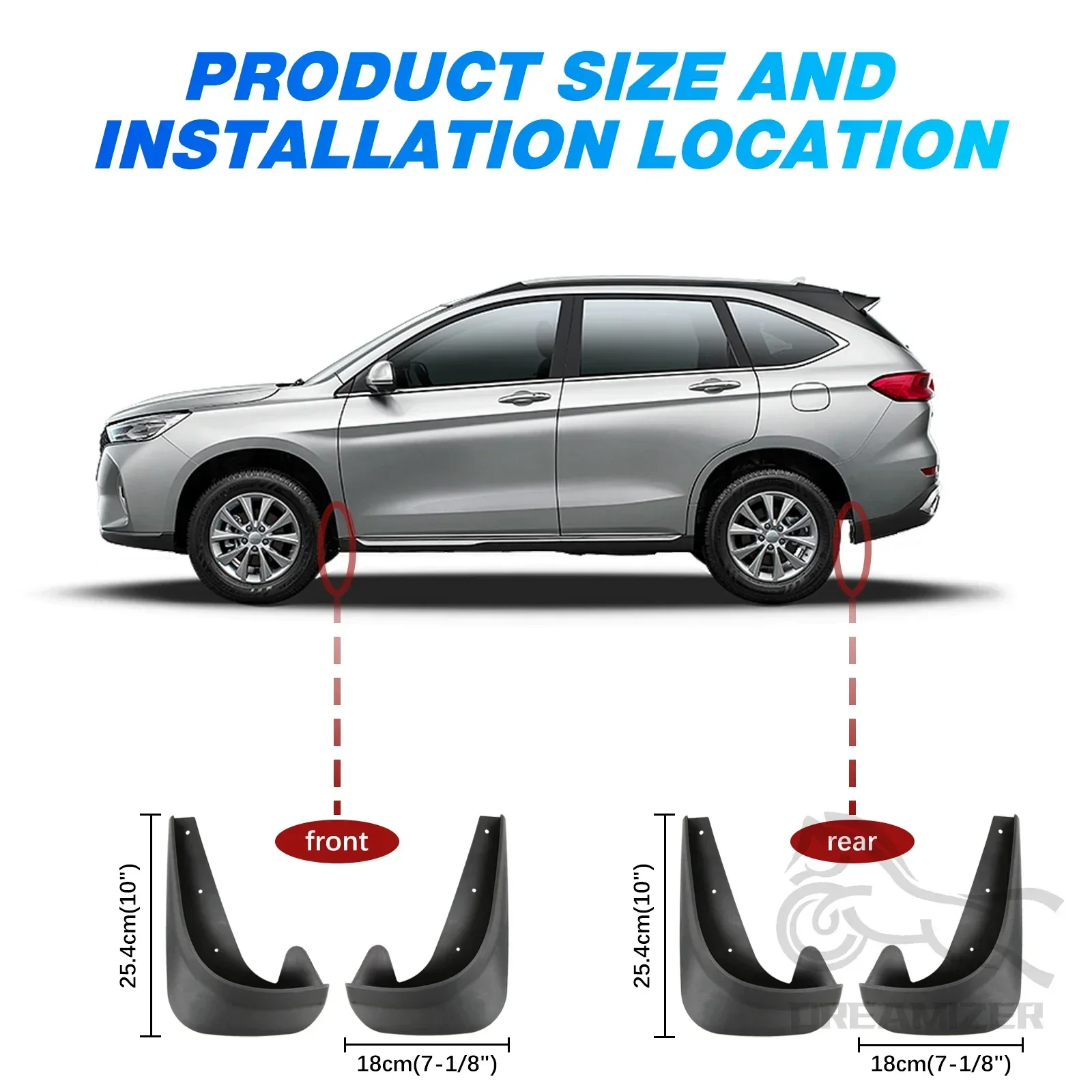 4pcs Universal Car Fender Mud Flaps Splash Guards MudFlaps Front Rear Wheel Mudguards Auto Accessories Splash Guards MudFlaps