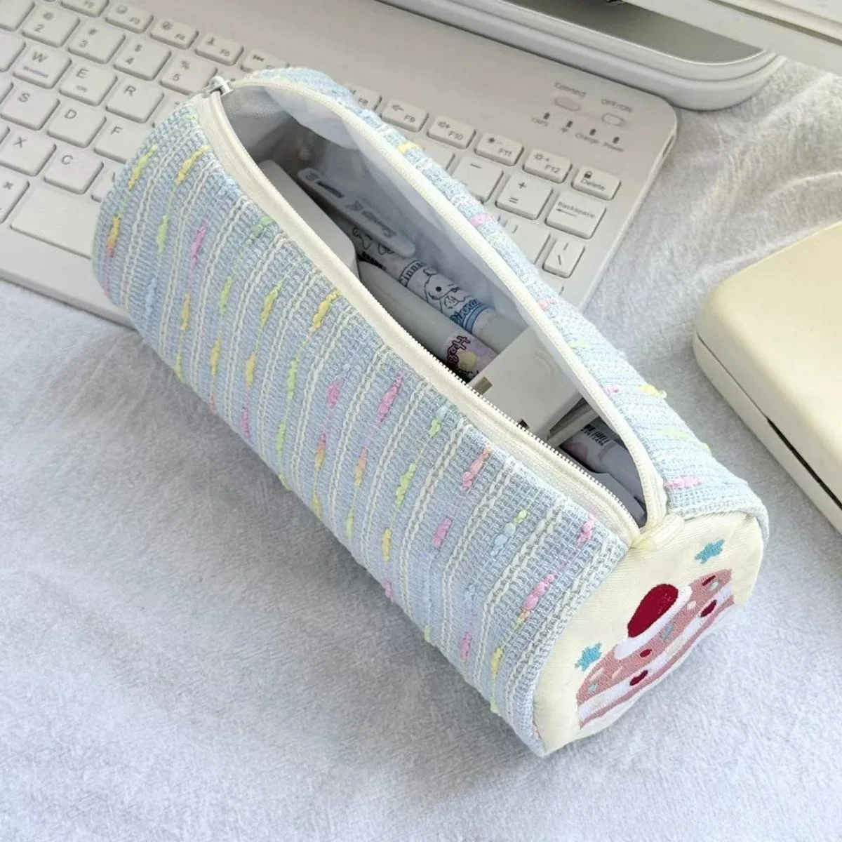 Niedliche Federmäppchen für Damen, für Studenten, Büro, Schreibwaren, Organizer, modisch, weiche Stifttasche, einfache kosmetische Aufbewahrungstaschen, Make-up-Tasche