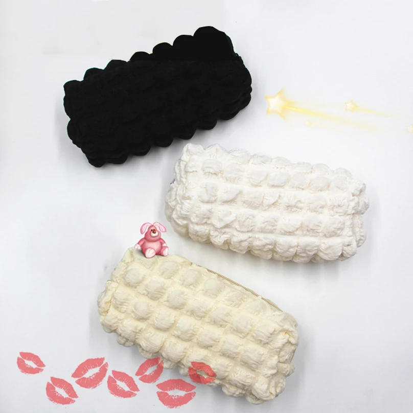 Puffs Cute Pencil Case Korean Stationery Pen Case Trousse Estuche Escolar Large Capacity Pencilcase School Supplies Pencil Pouch