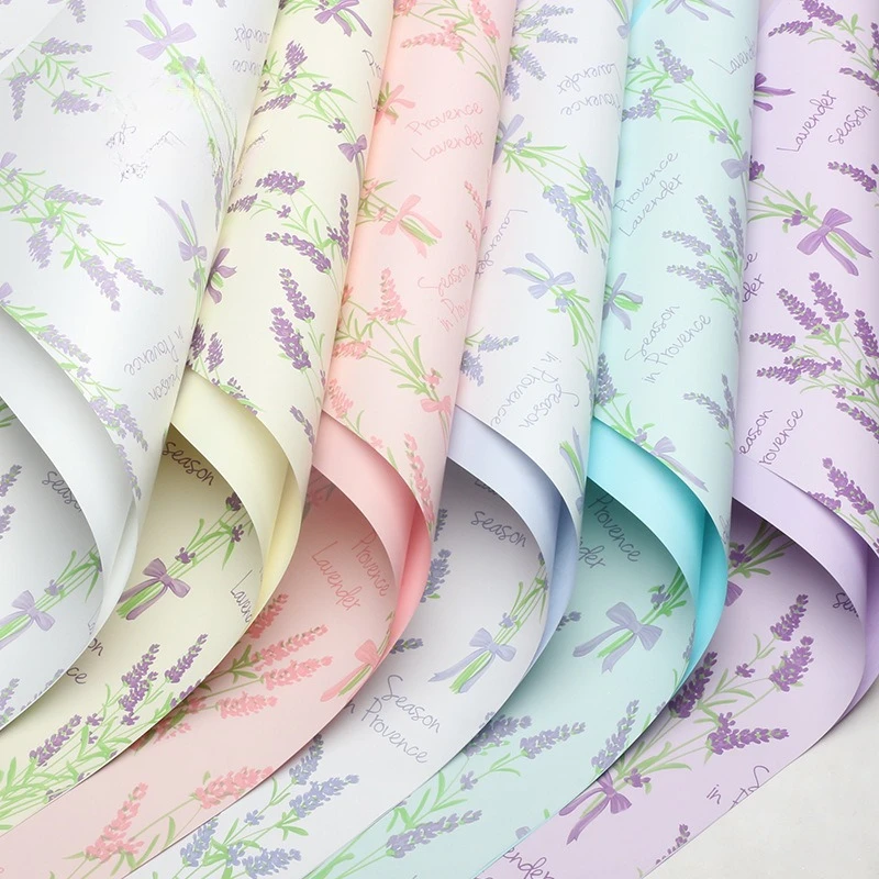 Lavender Flower Packaging Paper Two Tone Flower Bouquet Flower Wrapping Paper Dedicated for Gift Decoration