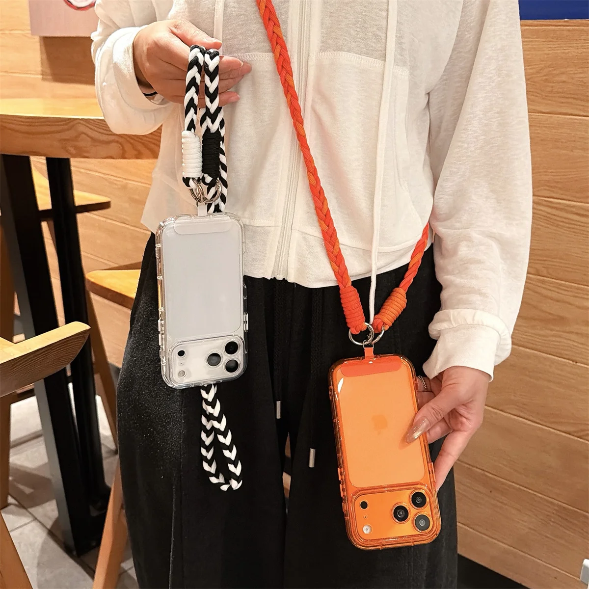 Crossbody Lanyard Neck Strap Case - Coque de téléphone avec cordon pour
