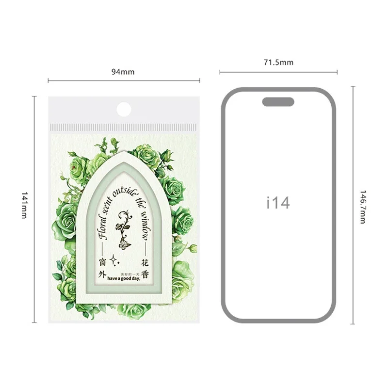 10Sheets Stickers Window Flower Series DIY Booklet Card Making Creative Multi-style Scrapbook 94*141MM