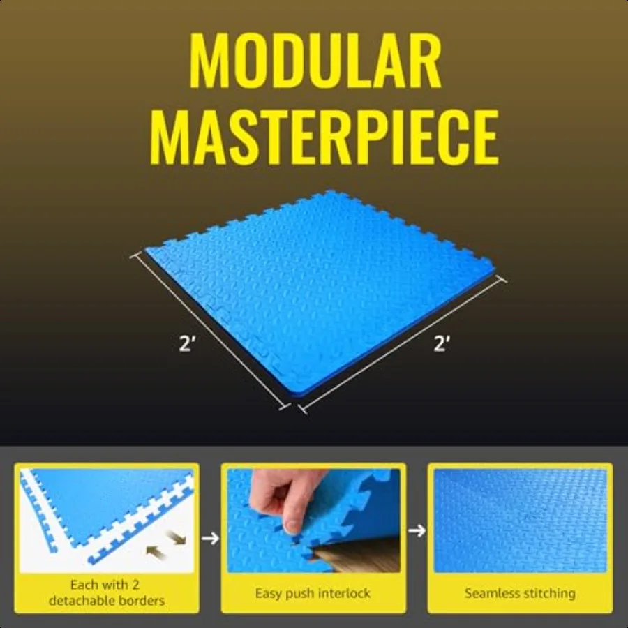 6Tile Puzzle Exercise Mat with EVA Foam Mat Interlocking Floor Tiles for Home Gym Mats Flooring for Garage Padding for Exercise