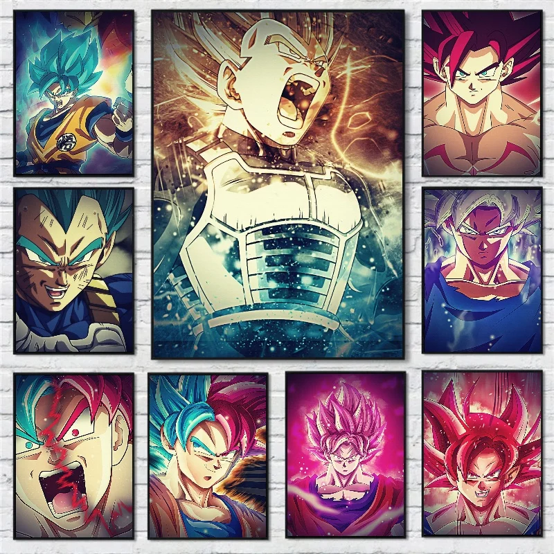 Canvas Frameless Poster Artwork Painting Bandai Dragon Ball Prints Modern Home Wall Decor Child Birthday Gifts Manga