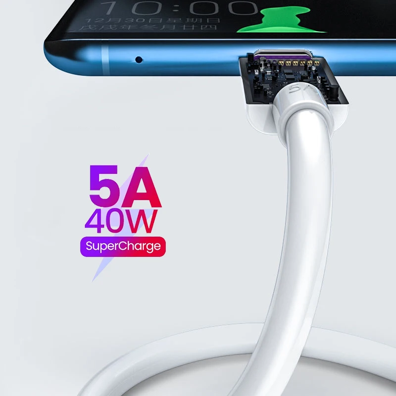 5A USB Type-C Cable Wire For Xiaomi mi 14 13 12 Poco F3 X3 Pro Mobile Phone Fast Charging Cable USB C Type C Fast Charger Cables