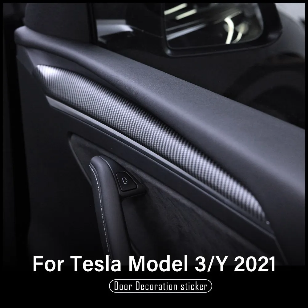 

Car Door Interior Decoration Sticker Car Front Door Decoration Sticker For Tesla Model 3 Y 2021 ModelY Model3 ABS Door Side Trim