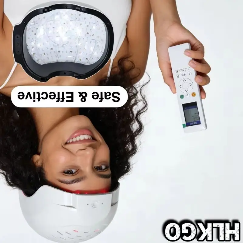 650nm 660nm Remote Control Laser Hair Helmet, 300 Laser Diodes Therapy Device 4 Modes for Mild-Moderate Hair Loss