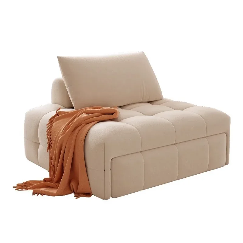 

Japanese cream puff fabric sofa living room small apartment hair bed