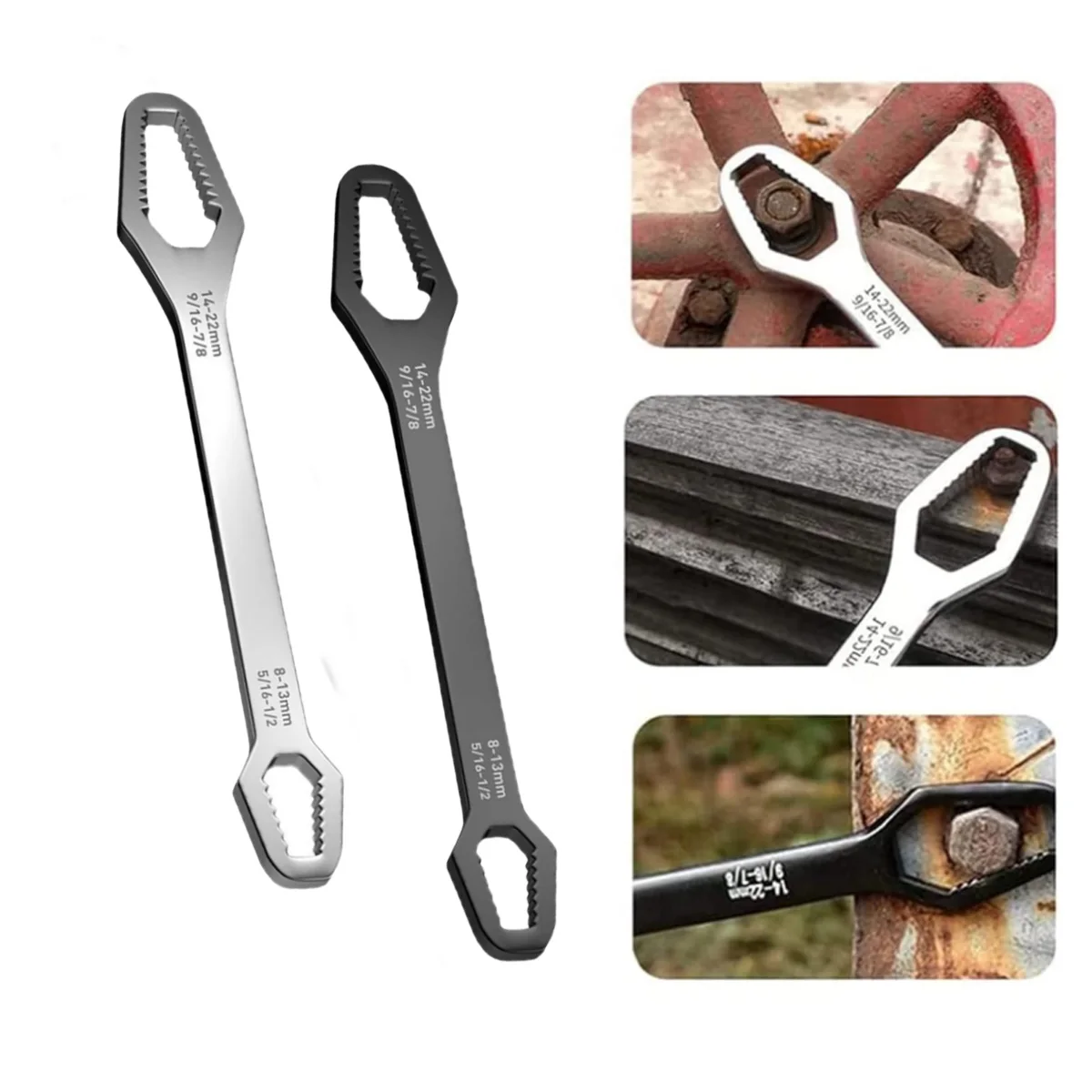 

8-22mm Universal Torx Wrench Board Adjustable Double-head Torx Spanner Self-tightening Glasses Wrench Multi-purpose Hand Tool