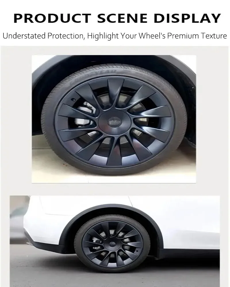 21-Zoll Uberturbine Induktionsfelgen-Schutzkappen Radnabenabdeckungen Felgenaufkleber Radabdeckungszubehör Passend für Tesla Model Y 2021 - 2023 – Detail 11