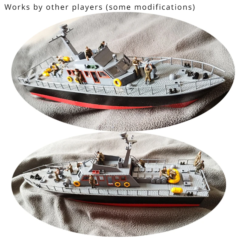 Electric Patrol Boat Plastic Assembled Ship Model Kit DIY Model Building Toy Birthday Gift Collection