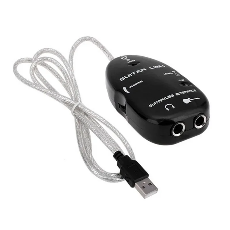 

Black Easy Plug and Play Guitar Link to USB Interface Cable for PC and Video Recording 24