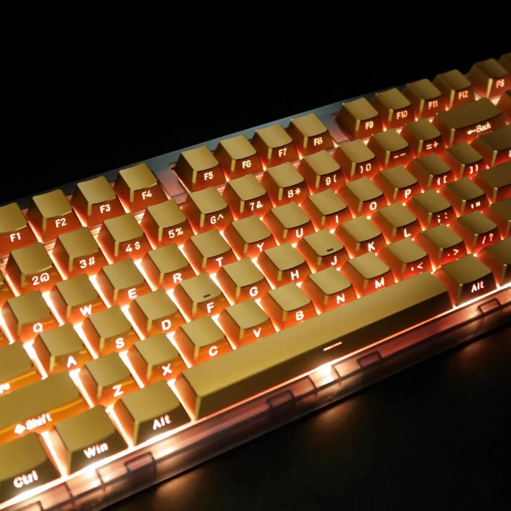 HiUM Aluminum Alloy Keycap Full Set Side Carving Metal Key Caps