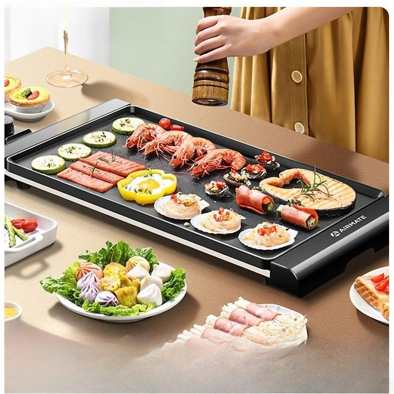 Parrilla eléctrica para barbacoa, parrilla doméstica, barbacoa eléctrica multifuncional, brocheta, parrilla coreana antiadherente