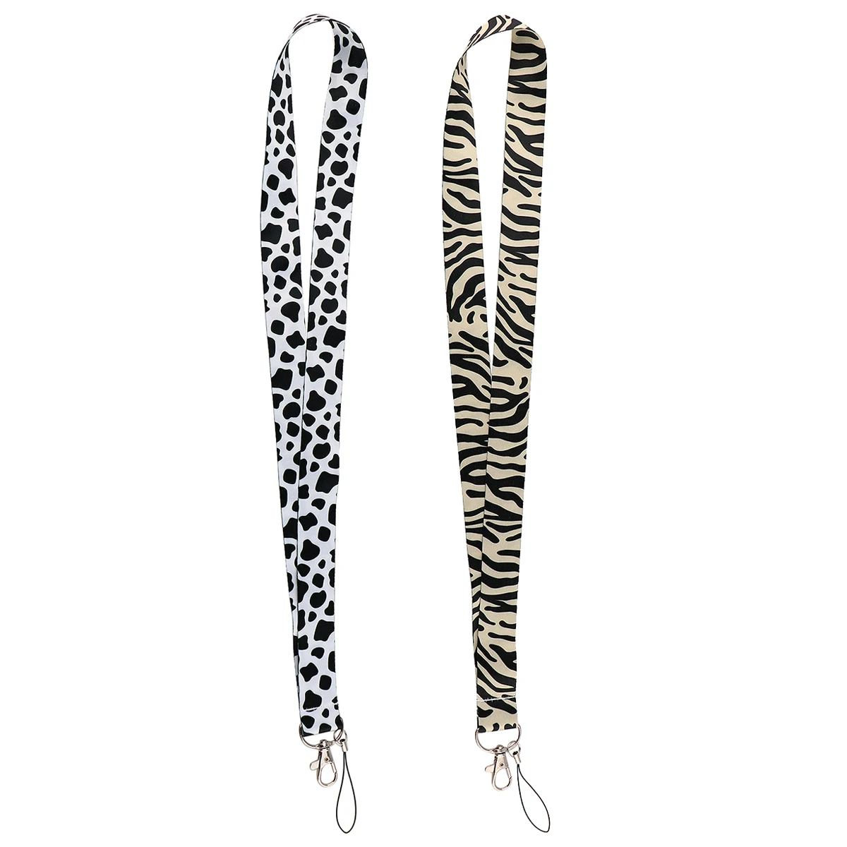 Cute Zebra Cow Pattern ID Card Holder Lanyard Credential Holders Neck Straps Women Badge Holder Keychains Phone Accessories