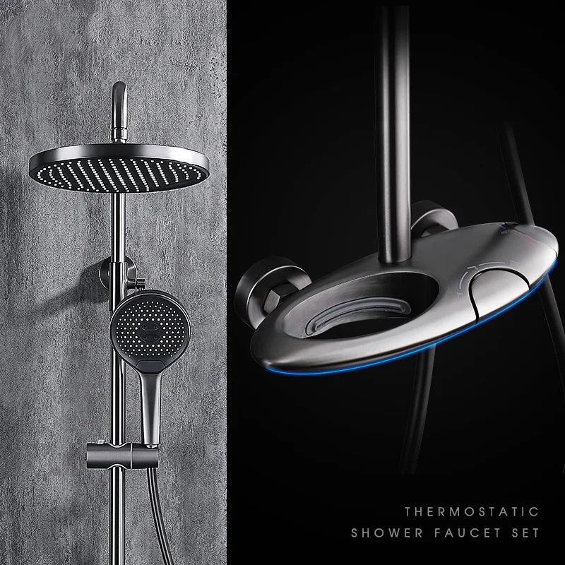 

Медный дождевой пистолет, серый, с постоянной температурой, креативная летающая тарелка, душевой набор, бытовая насадка для ванной комнаты, ванны под давлением