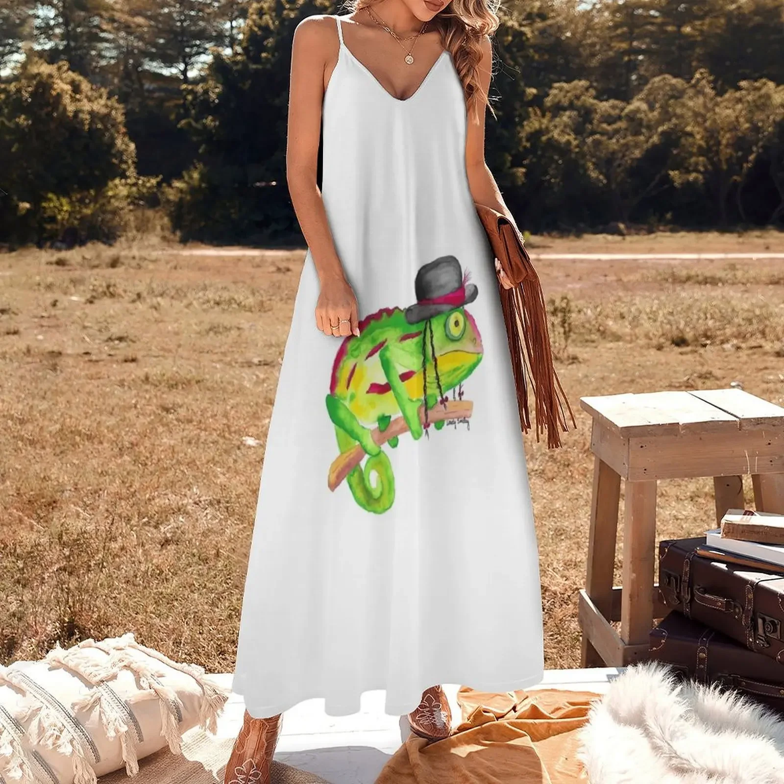 Karma Chameleon Watercolor Sleeveless Dress summer dress daily Dance dresses summer clothes