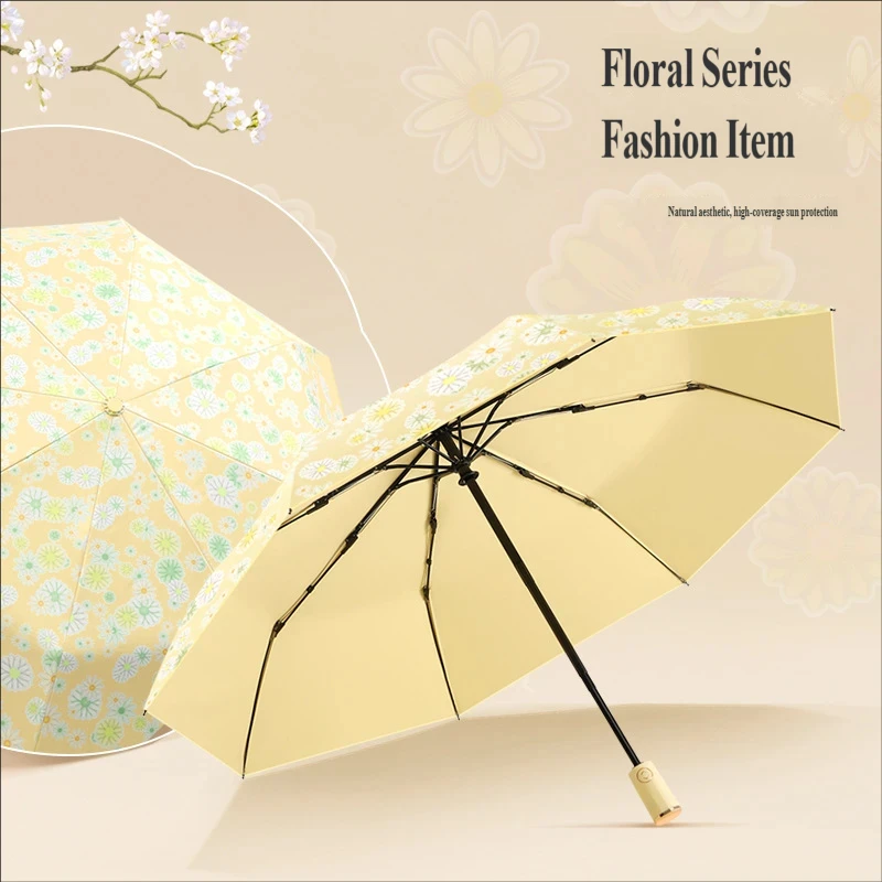 High-value New Fully Automatic Folding Umbrella for Women, UV Protection, Sun & Rain Dual-use