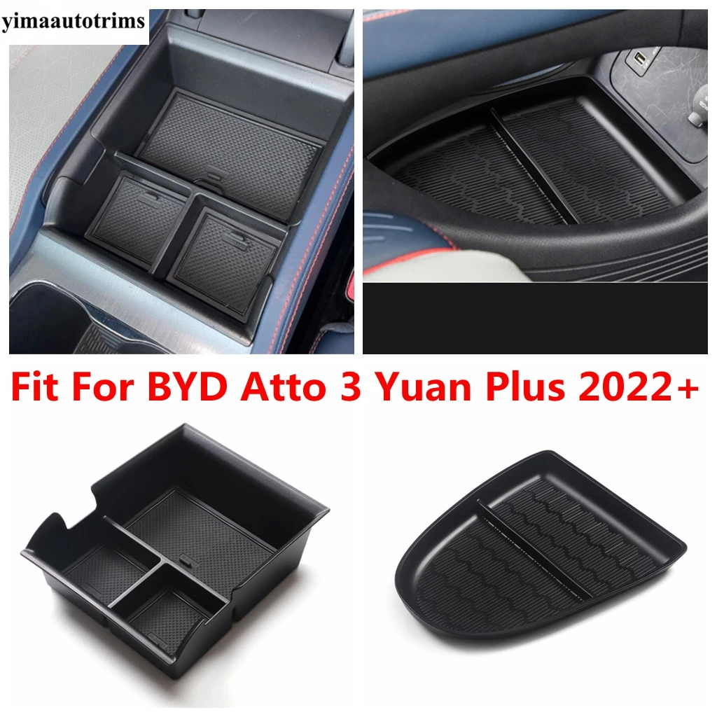 

For BYD Atto 3 Yuan Plus 2022 2023 2024 Central Control Armrest Storage Box Container Pallet Holder Tray Accessories Interior