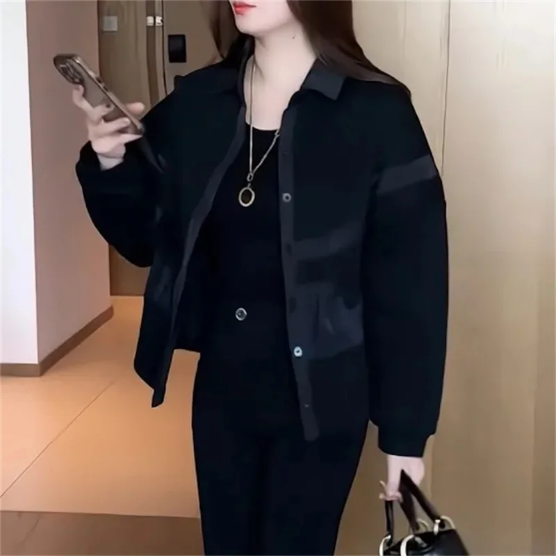 

Рубашка, корейская куртка, женская, весна-осень 2026, новое пальто, женская мода, воротник-поло, темперамент, свободная верхняя одежда в западном стиле, женская