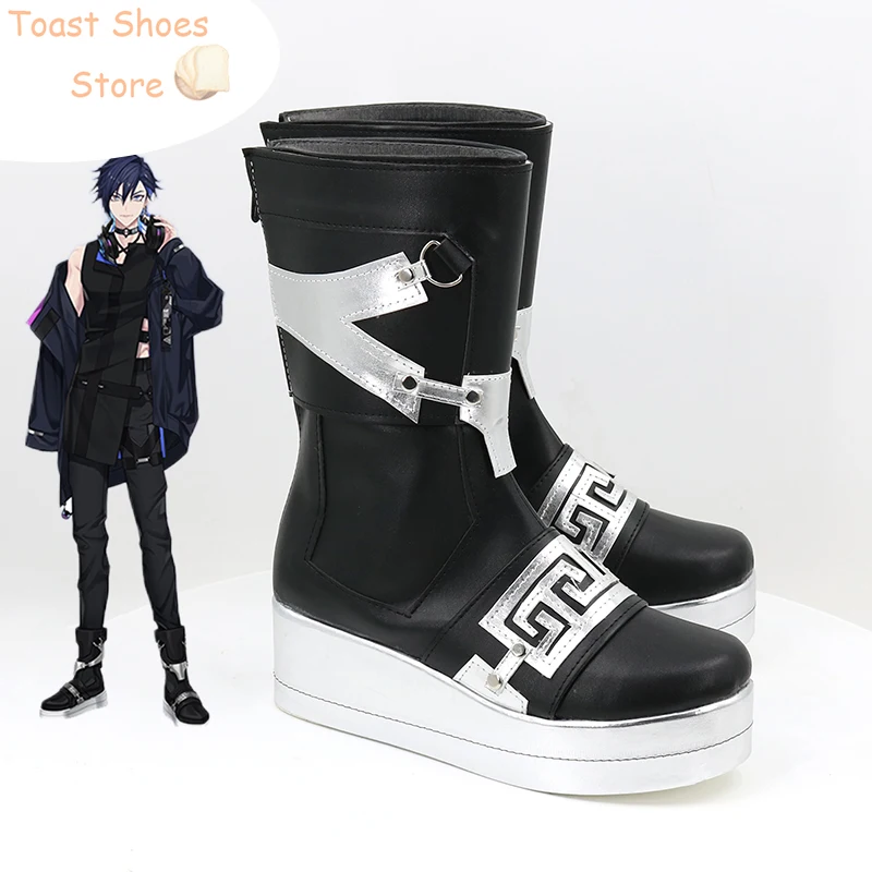 Yugo Asuma Cosplay Shoes Halloween Carnival Boots PU Leather Shoes Vtuber Cosplay Props Costume Prop