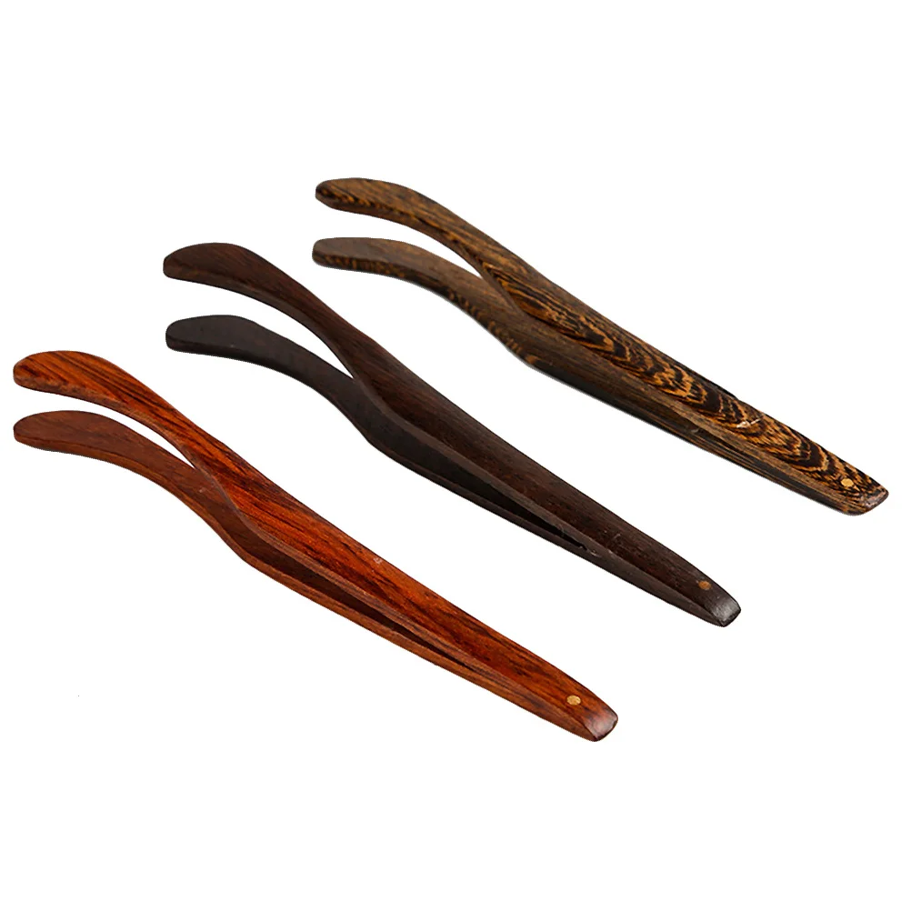 

3Pcs Tea Clip Accessories Premium Solid Wood Multi-Use Tea Tongs for Lifting Cups Food Natural Lightweight Non-Scratch for Home