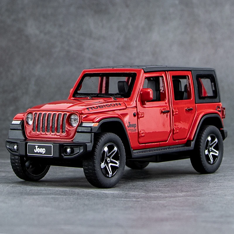 1:32 Jeeps Wrangler Rubicon Alloy Car Model Diecast Metal Off-road Vehicle High Simulation Sound Light Kid Elite Gift Motorcycle