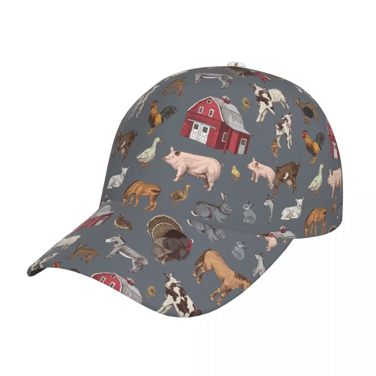 

Classic Country Village Life Farm Animals Golf Hat Men Women Headwear Farmhouse Poultry Pet Outdoor Golf Adjustable Fit Hats Cap