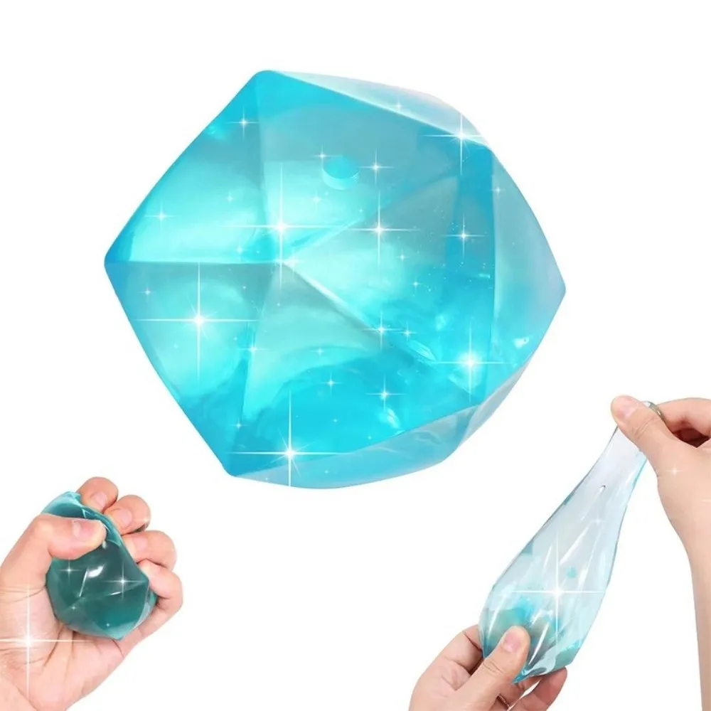 Translucent Diamond Maltose Pinch Soft Stretchy Maltose Frosted Ice Cube Shaped Pressure Relieving Squeezing Ball