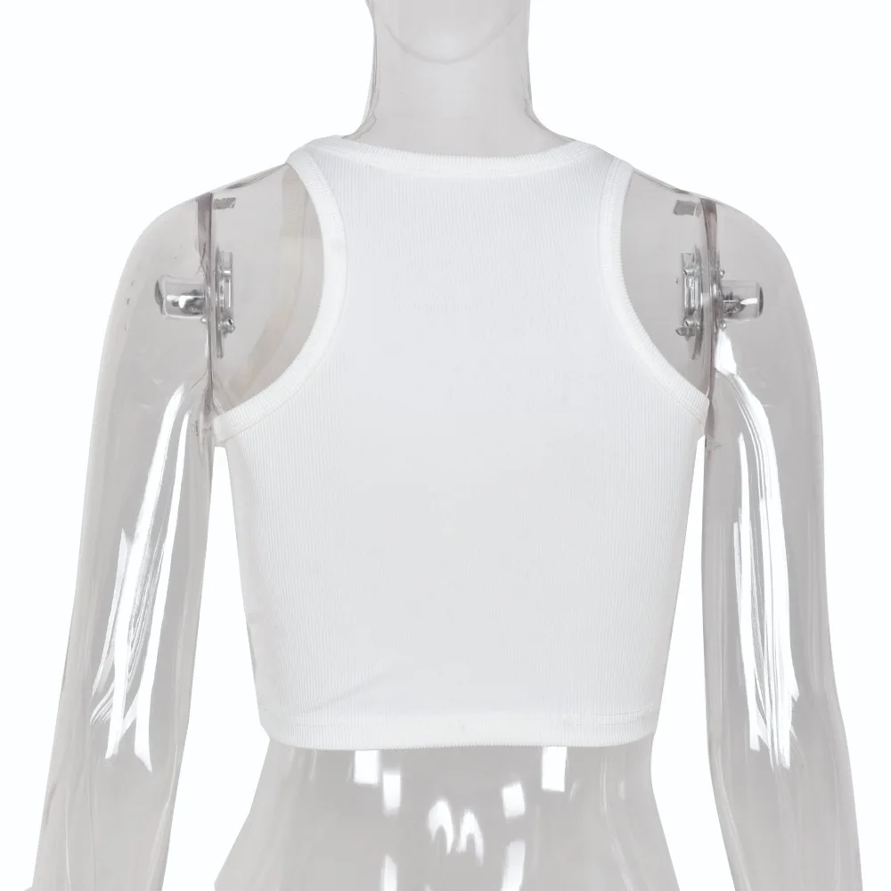 BoozRey Y2K Cross Print Crop Top Women Fashion Sleeveless O-Neck Basic Slim Vest Tee Cool Girls Streetwear Vintage Gothic Tanks