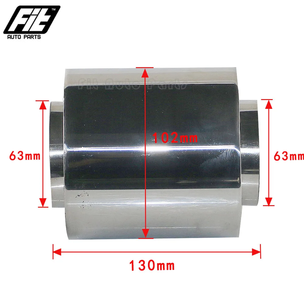 

Universal Exhaust Muffler Resonator 2.5" inlet Stainless Steel Exhaust Tip Tail Tube Silencer