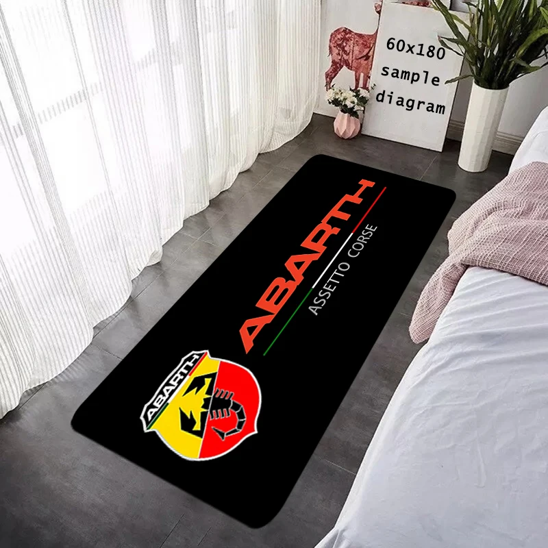 Paillasson d'entrée de maison Abarth, coffre de voiture, tapis de couloir, de salon, de salle de bain, de sol, antidérapant, décoration de maison